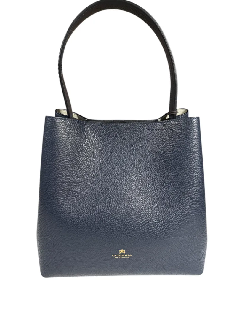 CUOIERIA FIORENTINA CANDY BUCKET BAG - NAVY