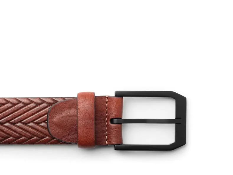 BOSCA 1911 WASHED LEATHER VESUVIO BELT - DARK BROWN