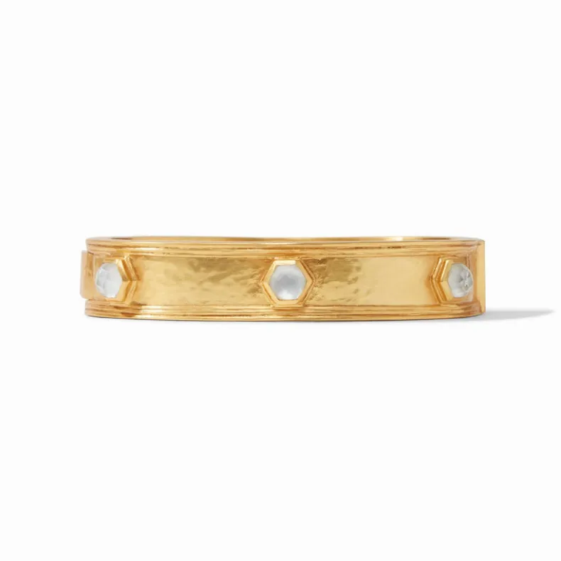 JULIE VOS PALLADIO HINGE BANGLE - IRIDESCENT CLEAR CRYSTAL