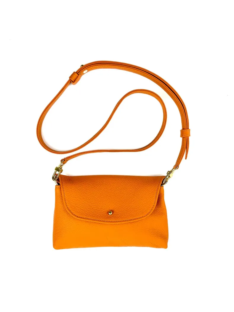 ORSYN KAANAPALI CROSSBODY BAG - TANGELO PEBBLE GRAIN