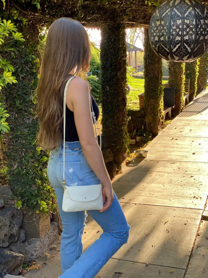 ORSYN KAANAPALI CROSSBODY BAG - TANGELO PEBBLE GRAIN