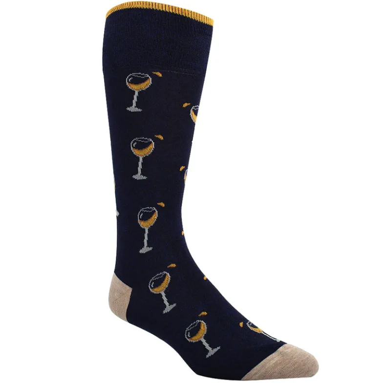 DION MID-CALF MEN'S SOCK - VINO - NAVY