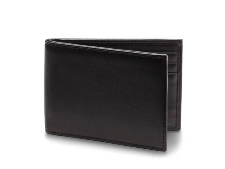 BOSCA 1911 NAPPA VITELLO SMALL BIFOLD WALLET - BLACK