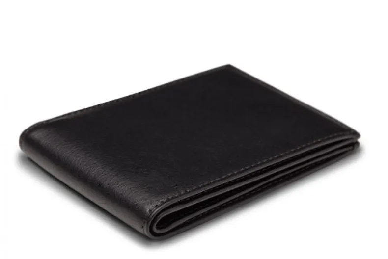 BOSCA 1911 NAPPA VITELLO SMALL BIFOLD WALLET - BLACK