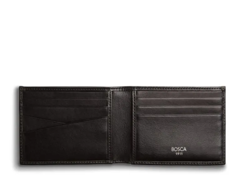 BOSCA 1911 NAPPA VITELLO SMALL BIFOLD WALLET - BLACK