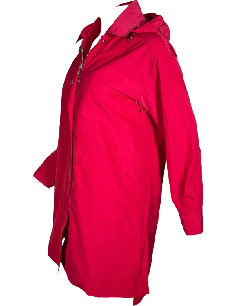 ADROIT TORI NYLON JACKET WITH REMOVABLE HOOD - RASPBERRY